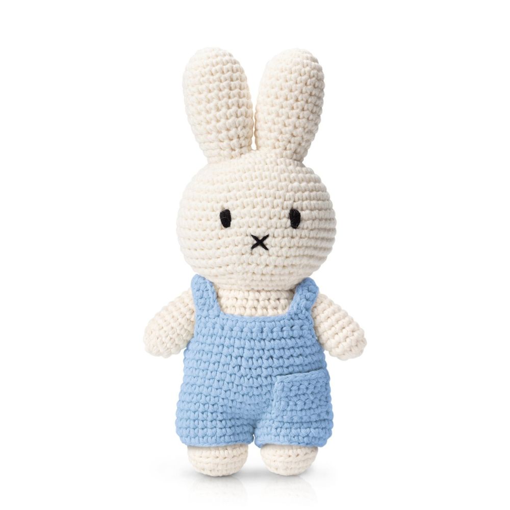 Miffy Handmade Plush – Pastel Blue Overalls