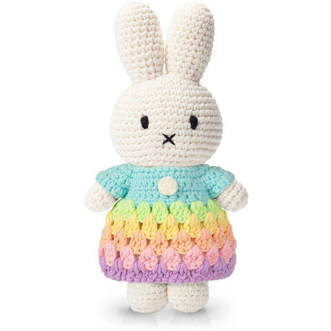 Miffy Handmade Plush – Pastel Rainbow Dress