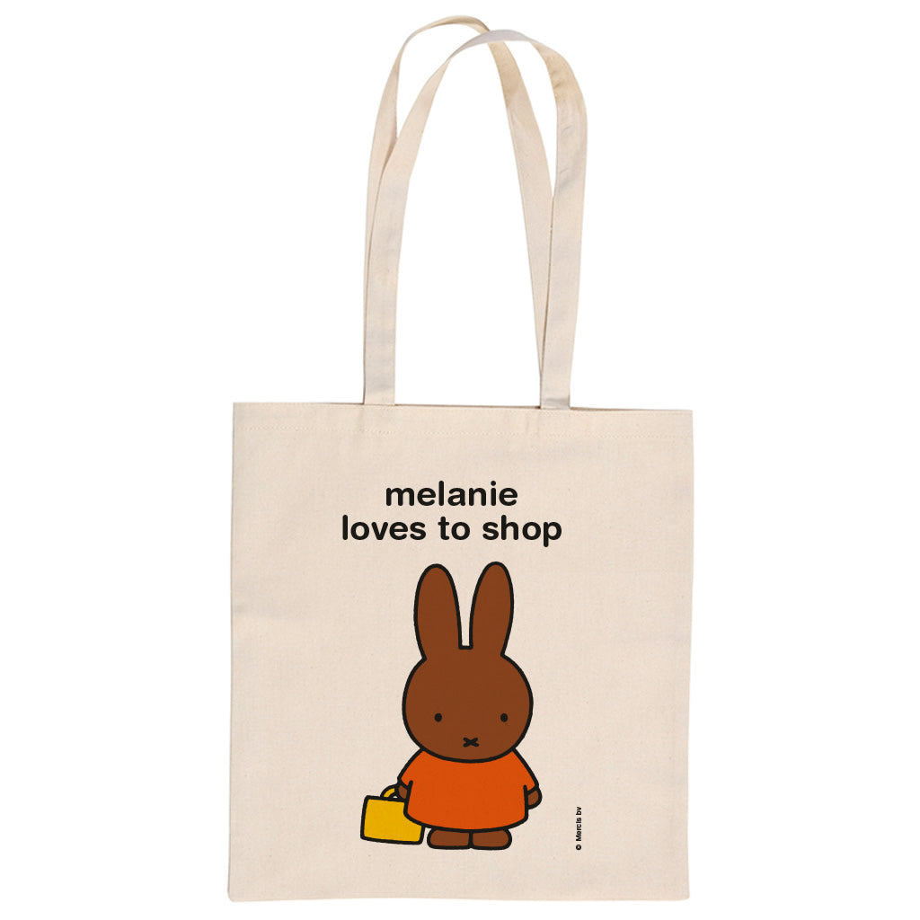 melanie loves to shop Personalised Tote Bag
