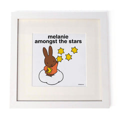 melanie amongst the stars Personalised White Framed Square Print